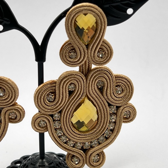 Elegant Oversized Statement Earrings - Wedding Glam Earrings - Prom Earrings - Picture 8 of 9